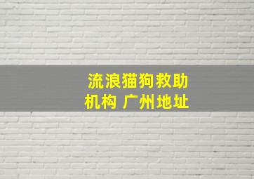 流浪猫狗救助机构 广州地址